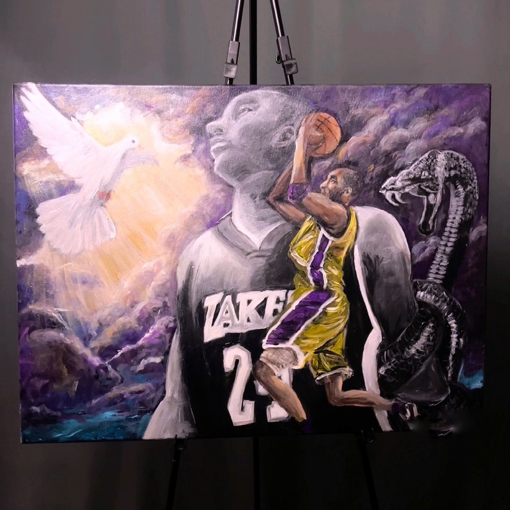 Original Tribute painting of Kobe Bryant ( NBA, Lakers , Mamba Mentality)